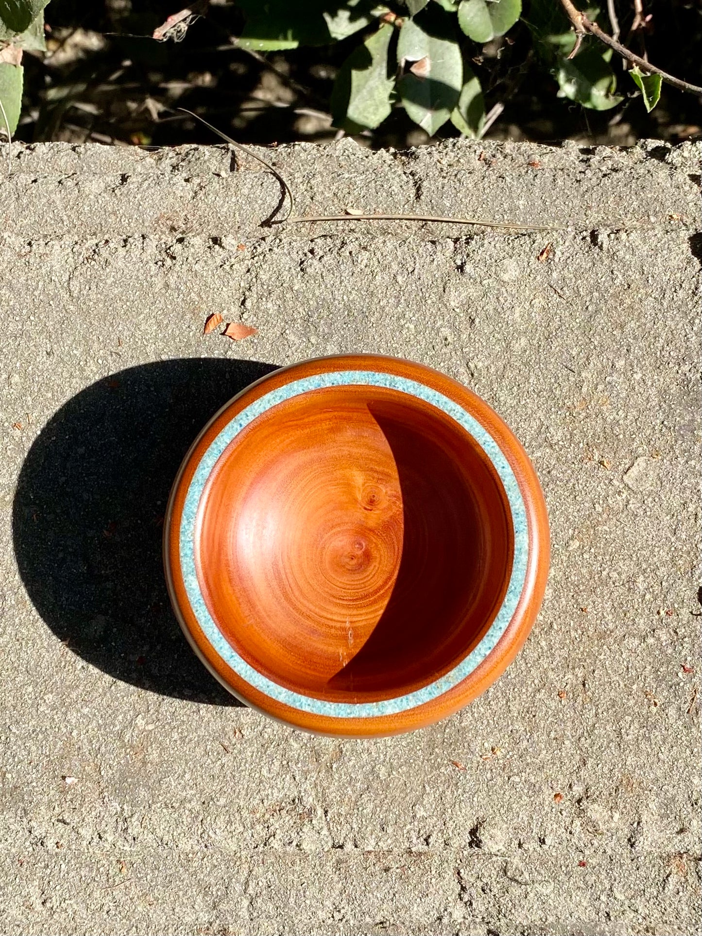 Wood Bowl with Turquoise