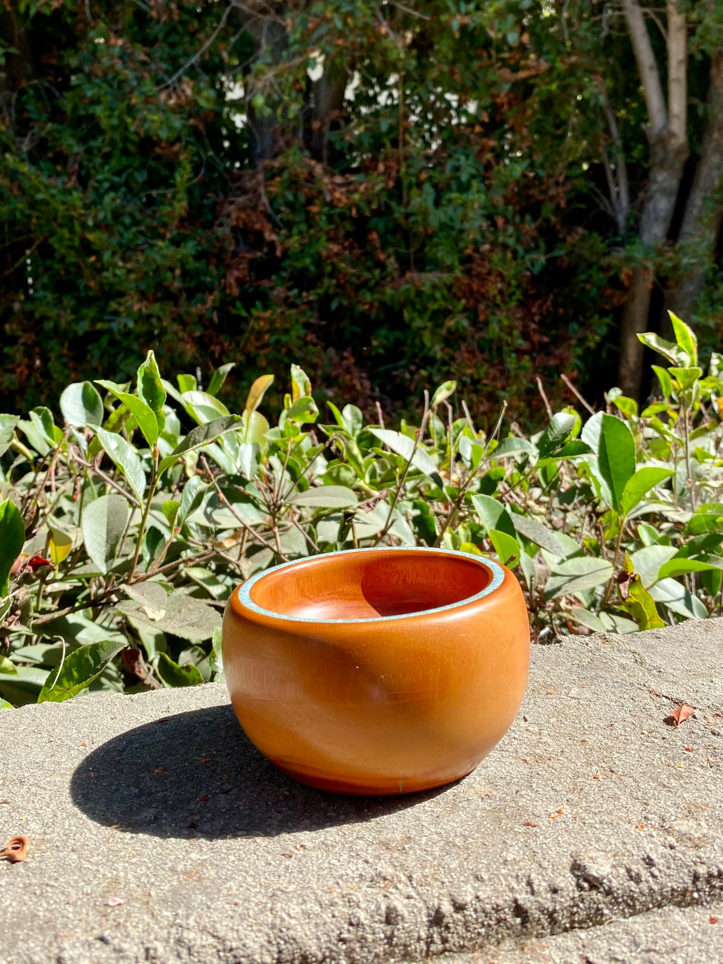 Wood Bowl with Turquoise