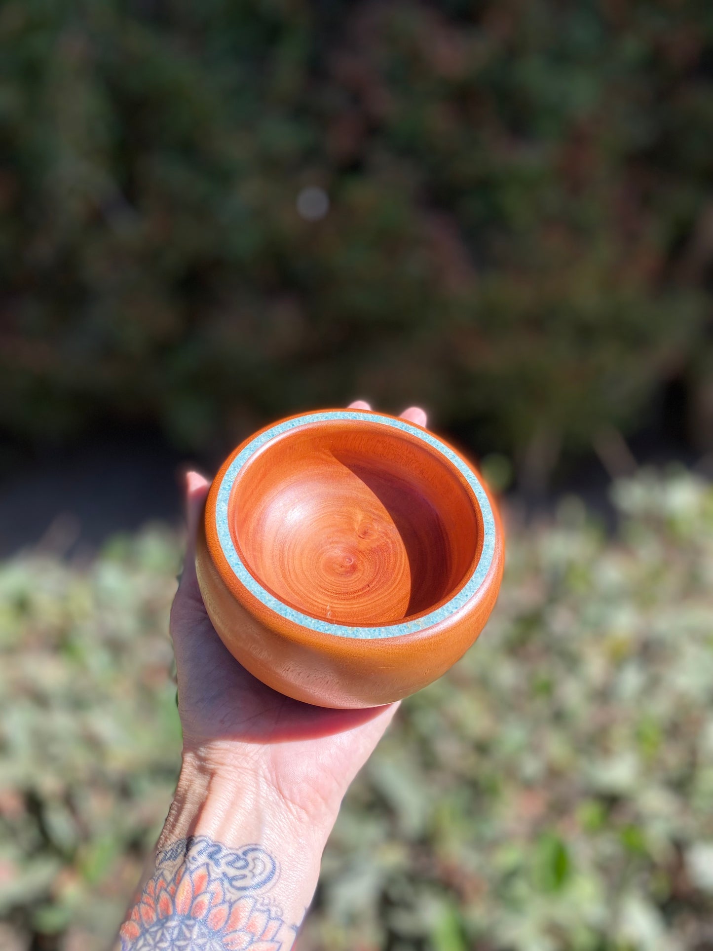 Wood Bowl with Turquoise